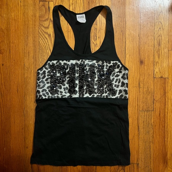 PINK Victoria’s Secret Racerback Sequined Tank - Picture 1 of 4